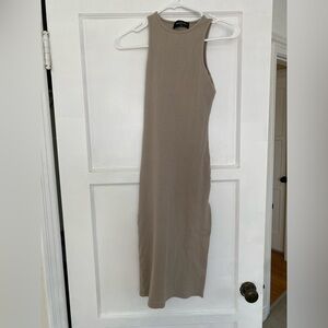 White Fox Boutique Tan Midi Dress
